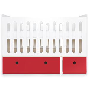 Babybett mitwachsend 70x140cm COLORFLEX true red