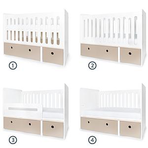 Babybett mitwachsend 70x140cm COLORFLEX warm grey 