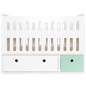 Babybett mitwachsend 70x140cm COLORFLEX white-mint 