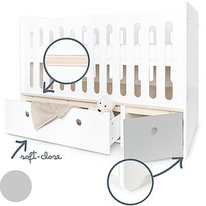 Babybett mitwachsend 70x140cm COLORFLEX white-pearl grey