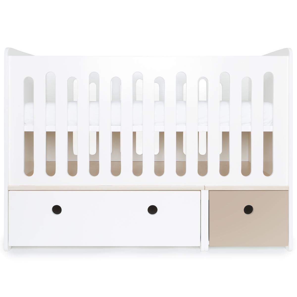 Babybett mitwachsend 70x140cm COLORFLEX white-warm grey