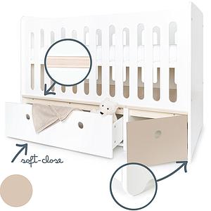 Babybett mitwachsend 70x140cm COLORFLEX white-warm grey