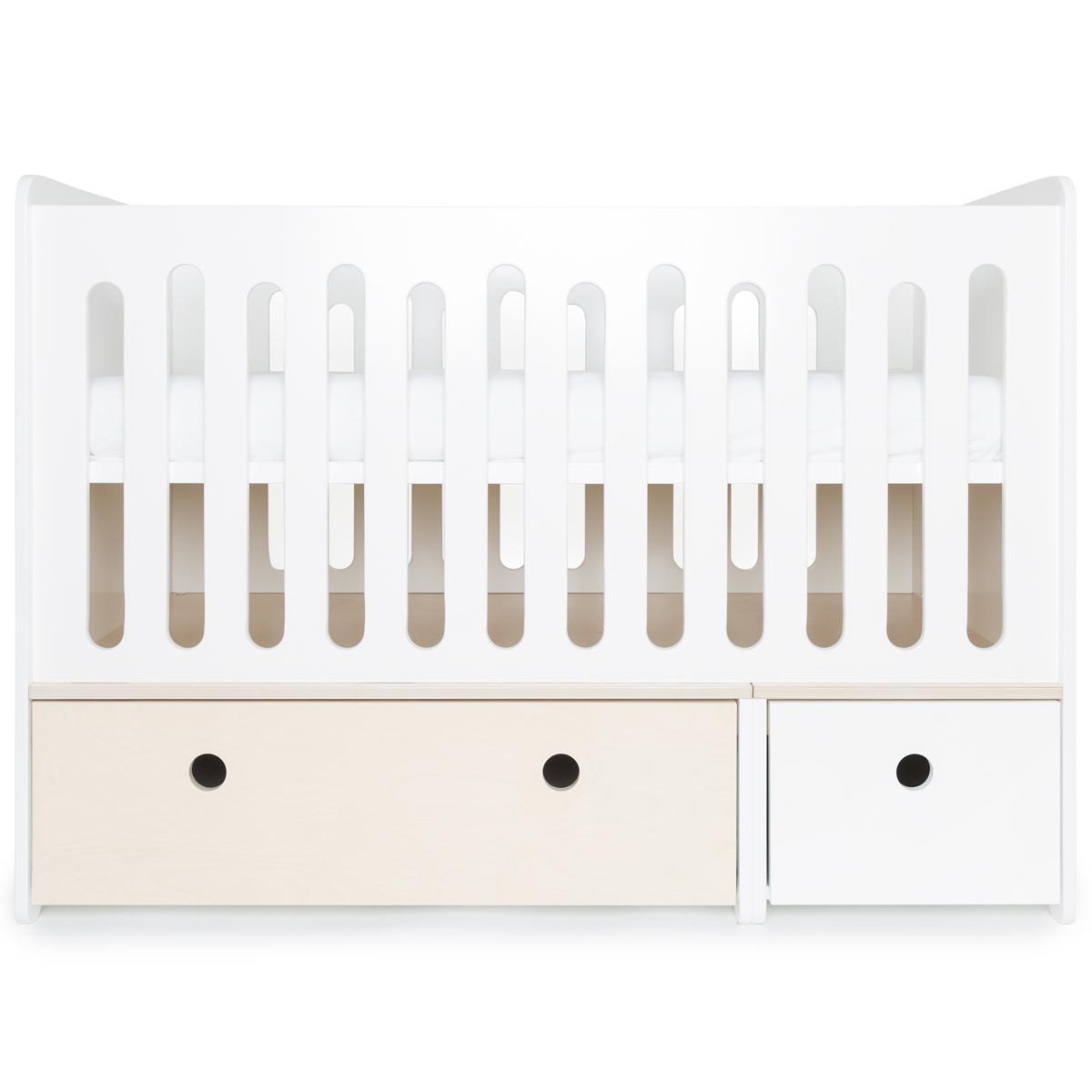 Babybett mitwachsend 70x140cm COLORFLEX white wash-white