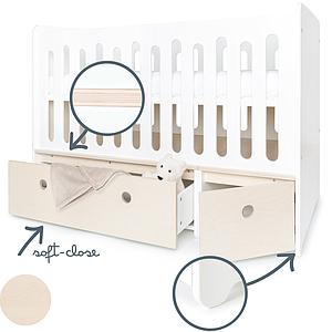 Babybett mitwachsend 70x140cm COLORFLEX white wash 