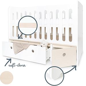 Babybett mitwachsend 70x140cm COLORFLEX white-white wash
