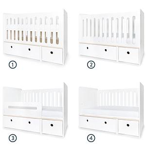 Babybett mitwachsend 70x140cm COLORFLEX white