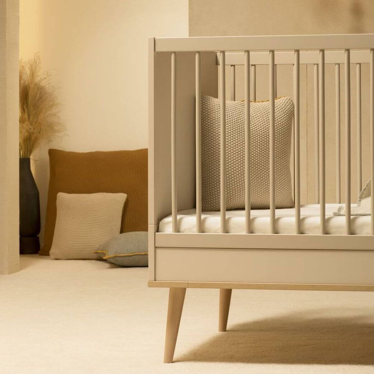 Babybett mitwachsend 70x140cm FLOW Quax Natureiche-Clay