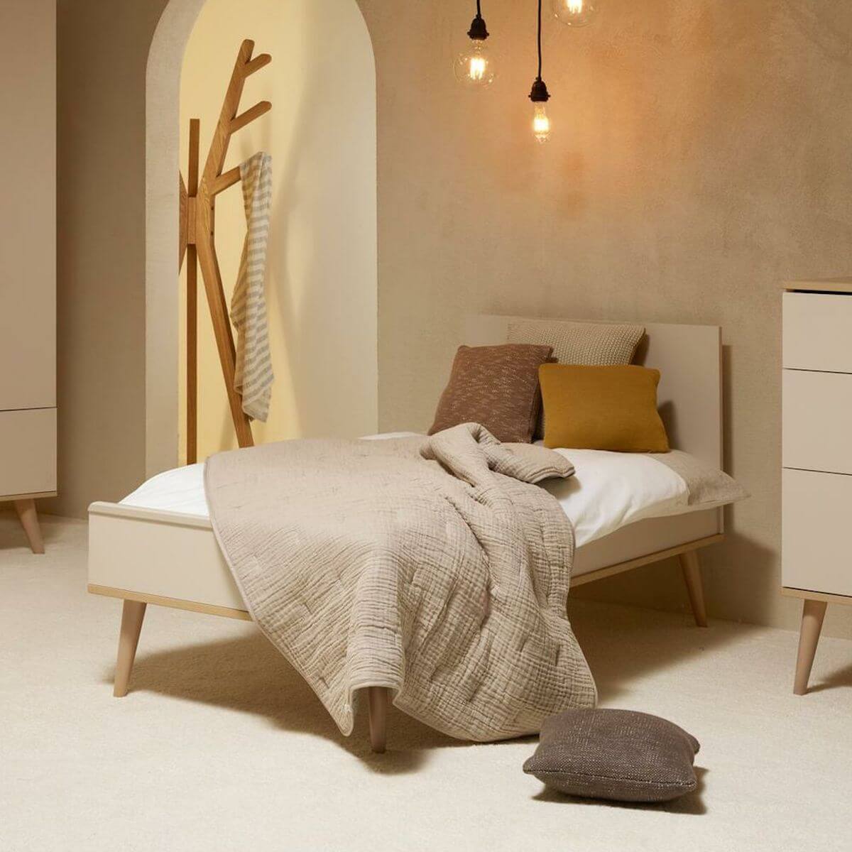 Babybett mitwachsend 70x140cm FLOW Quax Natureiche-Clay