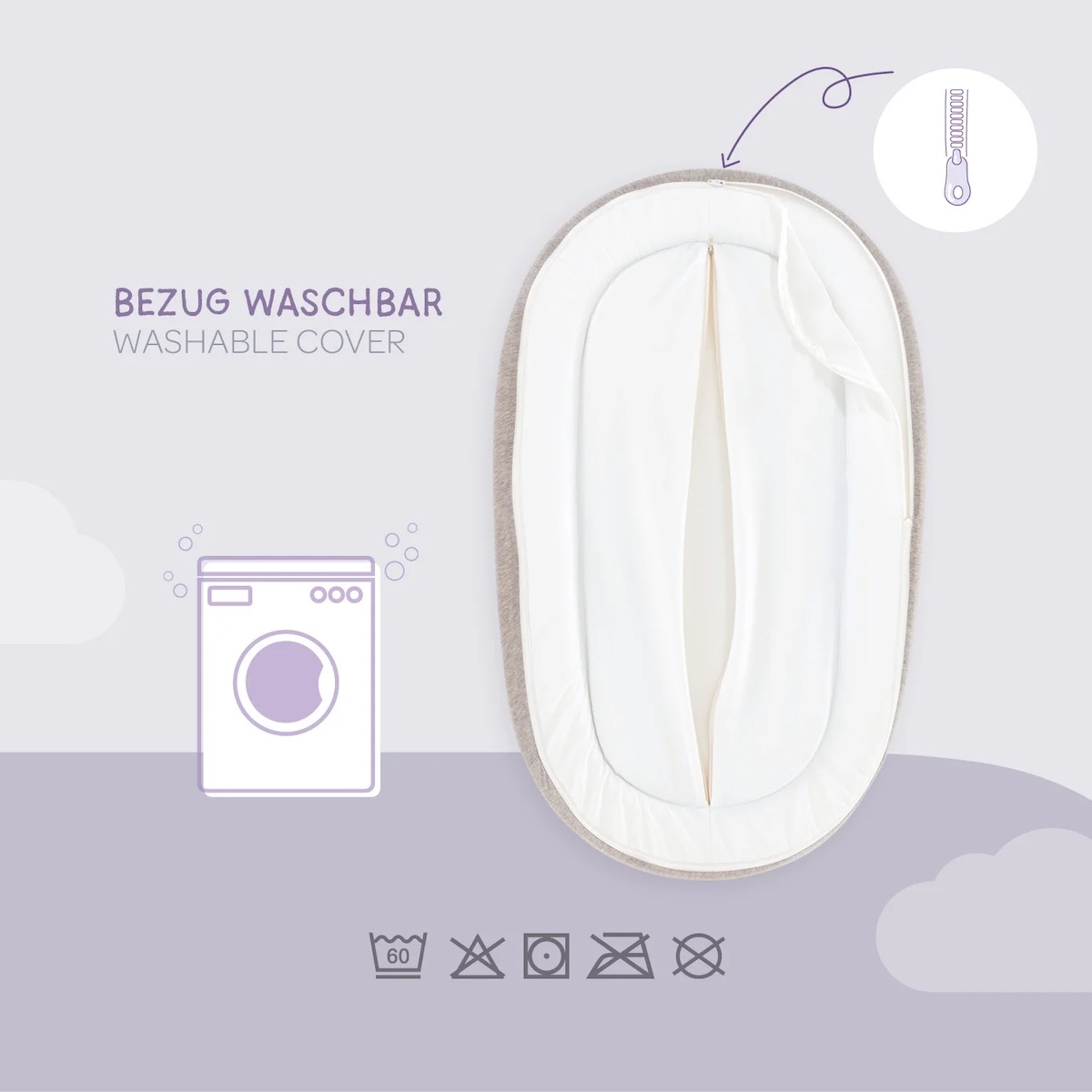 Babynest Home Air 65cm Traumeland grey melange