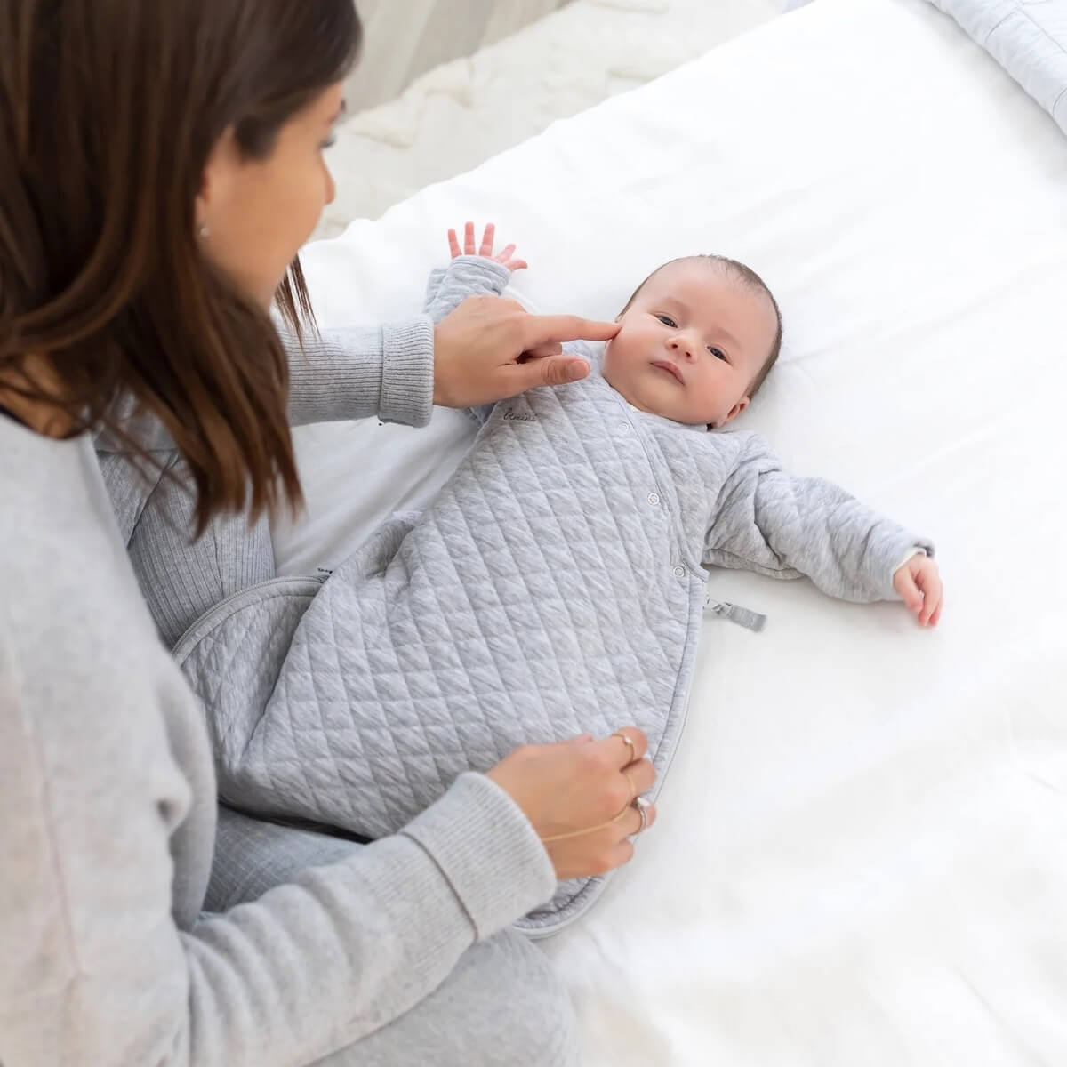 Babyschlafsack 0-1M MAGIC BAG Bemini gesteppt-mix grau