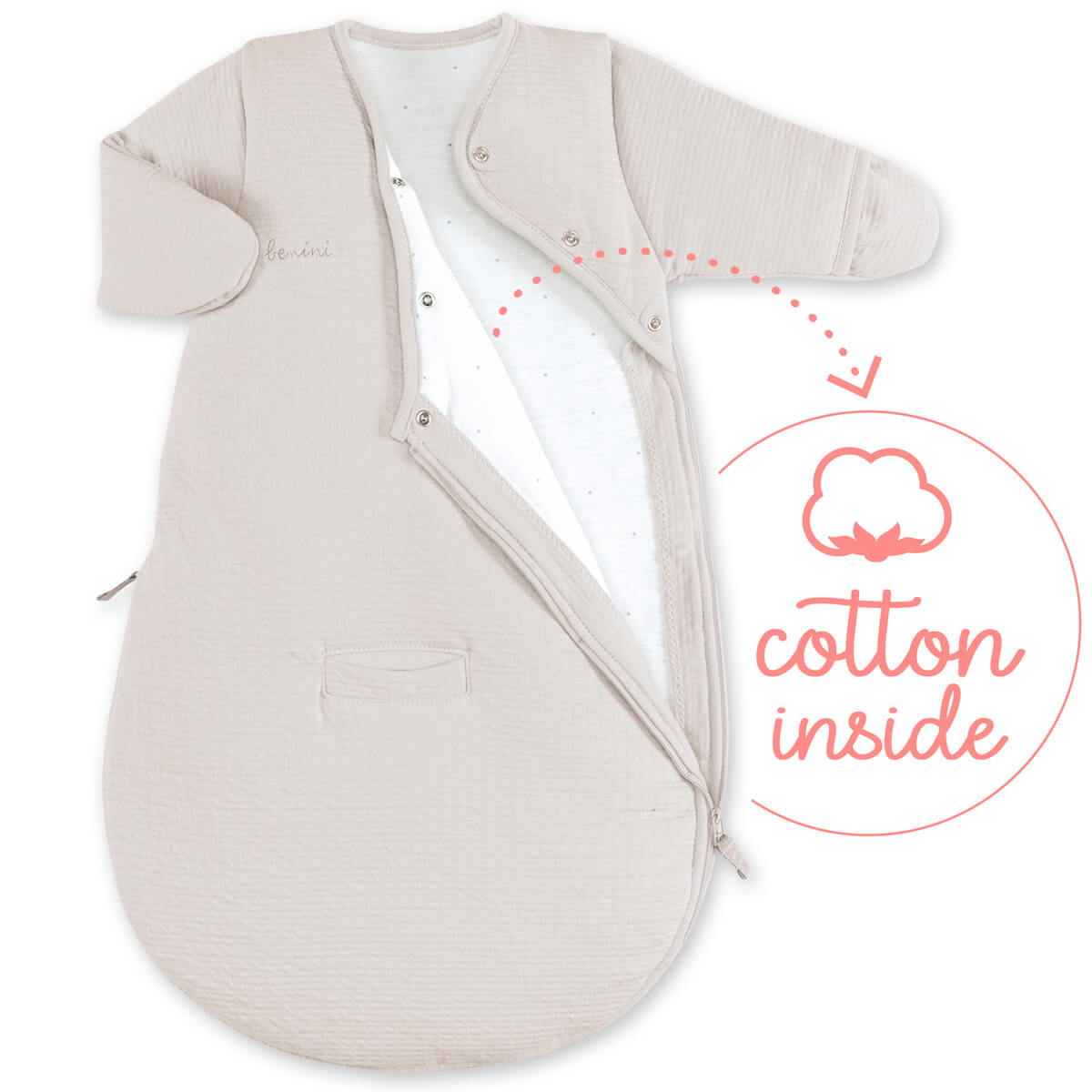 Babyschlafsack 0-3M ORANGE 3 MAGIC BAG Bemini Sand Pady-Tetra Jersey