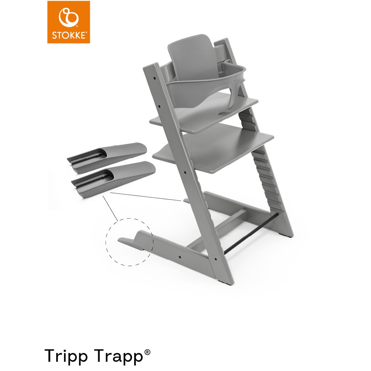 Babyset Hochstuhl TRIPP TRAPP Stokke storm grey