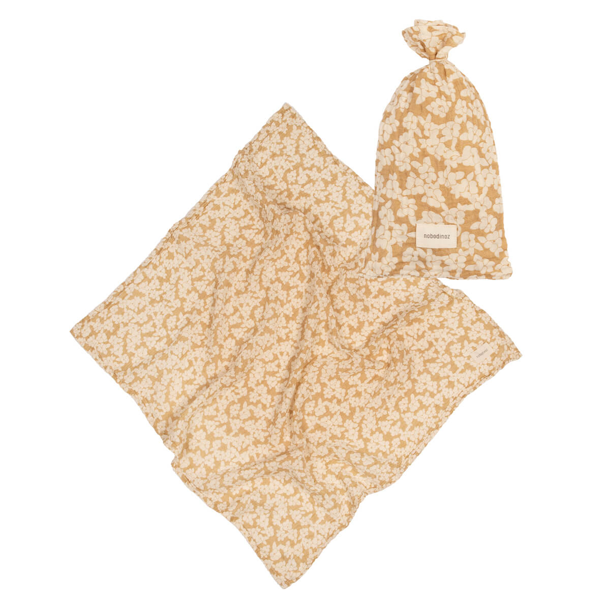 Babytrage WABI SABI 70x70cm Nobodinoz Goldbraun sakura