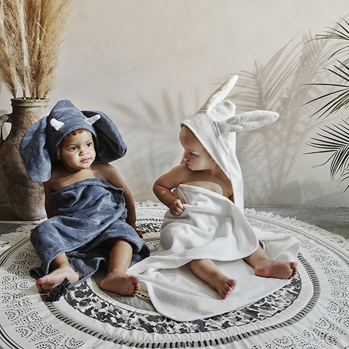 Badecape Vanille Weißer Hase Elodie