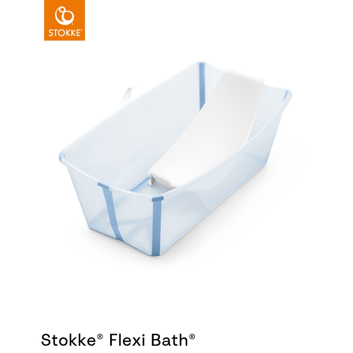 Badewannen-Stütze Neugeborenes FLEXI BATH Stokke gletscherblau