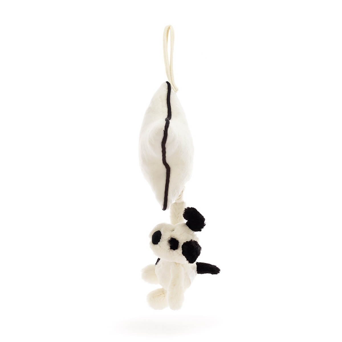 Bashful Black & Cream Puppy Musical Pull Jellycat