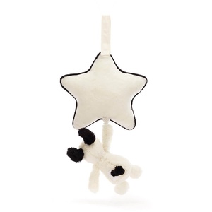 Bashful Black & Cream Puppy Musical Pull Jellycat