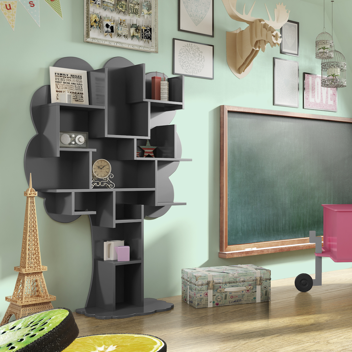 Baum-Bibliothek LOUANE Mathy von Bols basaltgrau