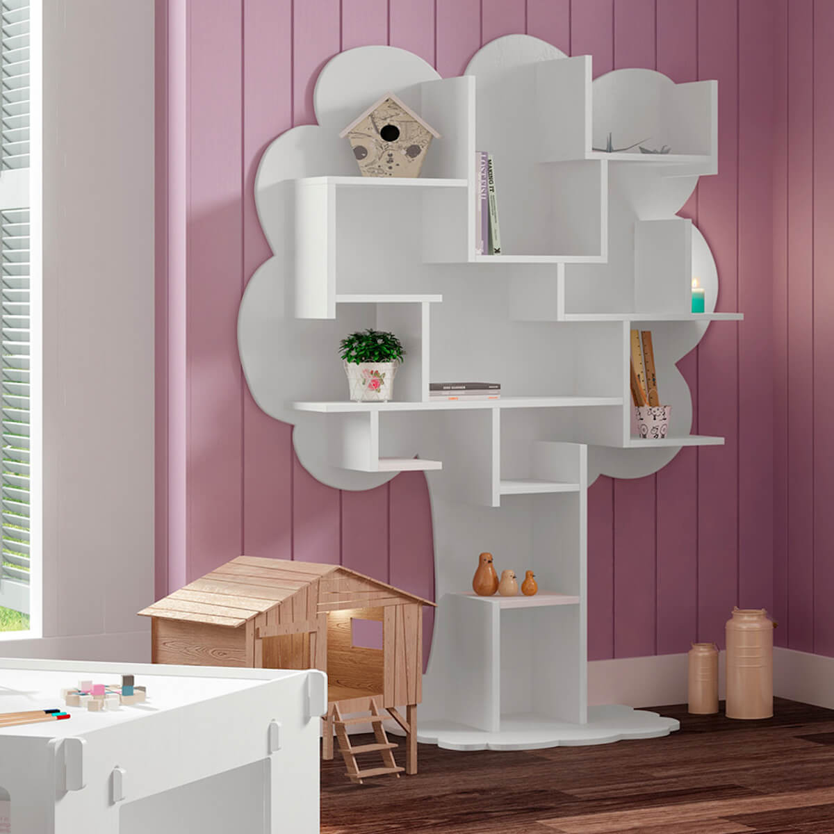 Baum-Bibliothek LOUANE Mathy von Schalen Koralle