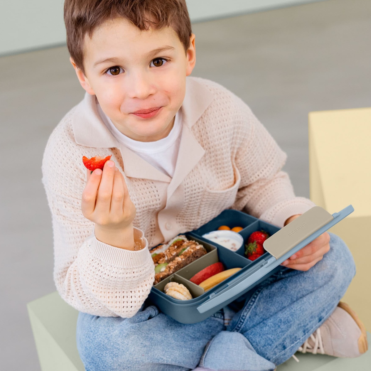 Bento-Lunchbox PATTERN PARTY Laessig blau grün