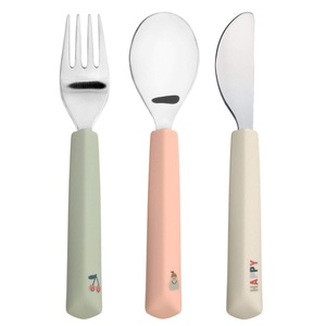 Besteck mit Silikongriff 3tlg. Happy Fruits Kirsche Laessig