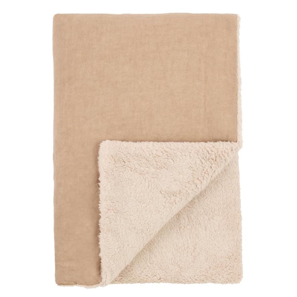 Bestickte Winterdecke 70x100cm FRENCH LINEN Nobodinoz sesame