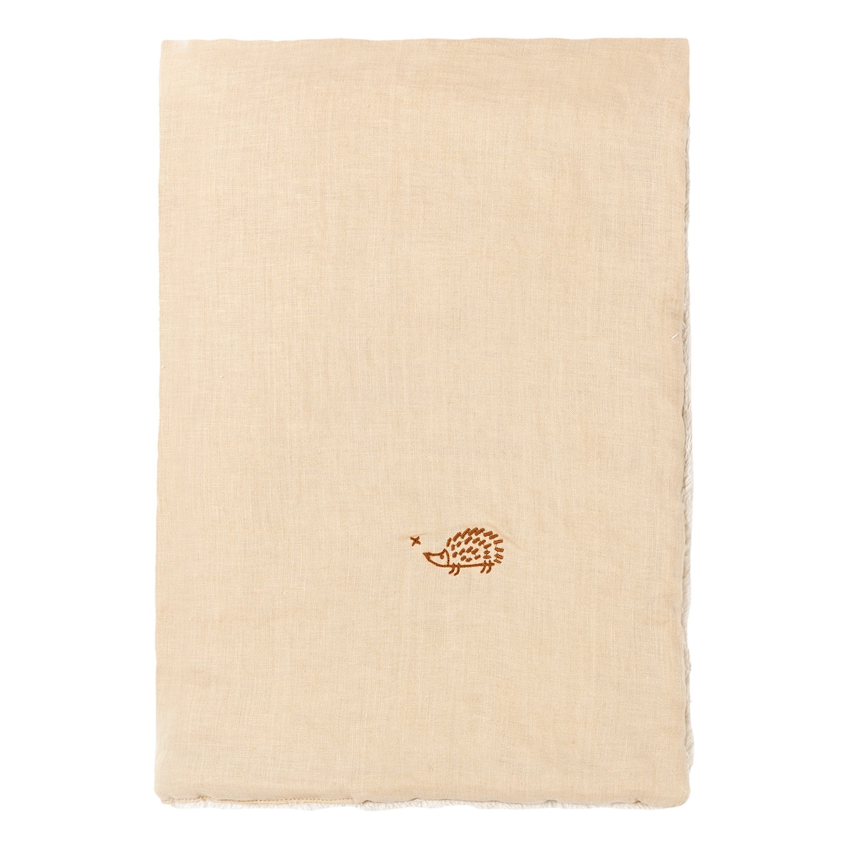 Bestickte Winterdecke aus französischem Leinen, sand. 140x100cm Nobodinoz