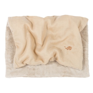 Bestickte Winterdecke aus französischem Leinen, sand. 140x100cm Nobodinoz