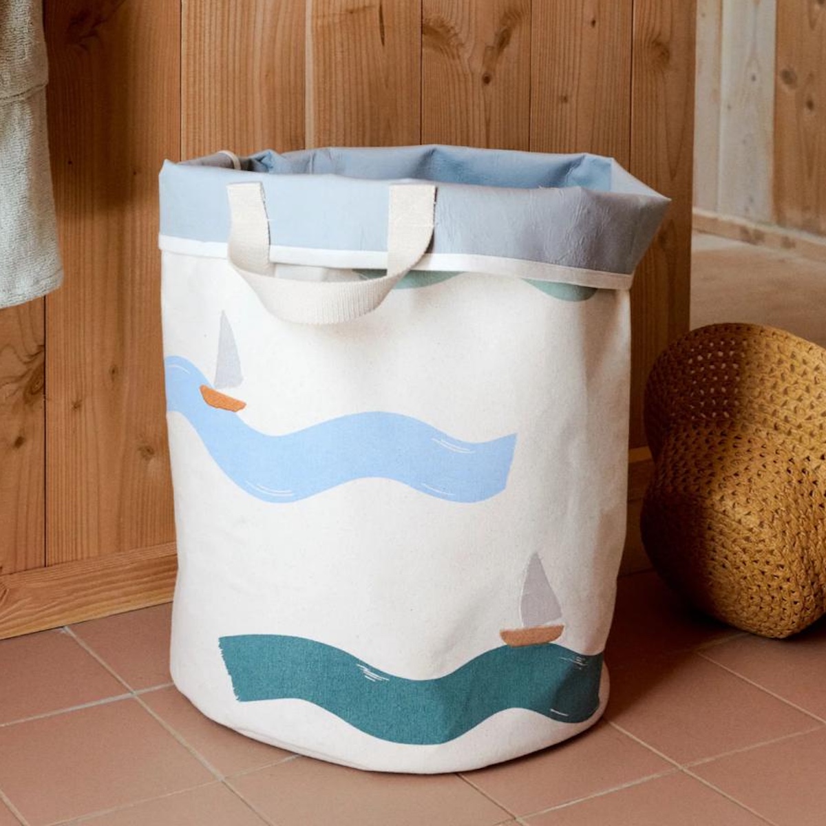 Bestickter Aufbewahrungskorb 50x35cm BRISE Dear April Big Waves