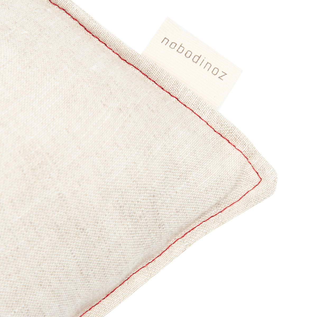 Besticktes Recheckkissen aus französischem Leinen. Greige. Maße: 50x30cm Nobodinoz