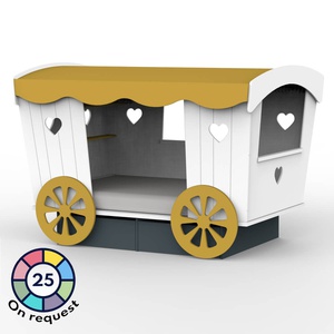 Bett 120x190cm ROULOTTE Mathy by Bols weiß und ockerfarben