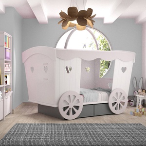 Bett 120x190cm ROULOTTE Mathy by Bols weiß und puderrosa