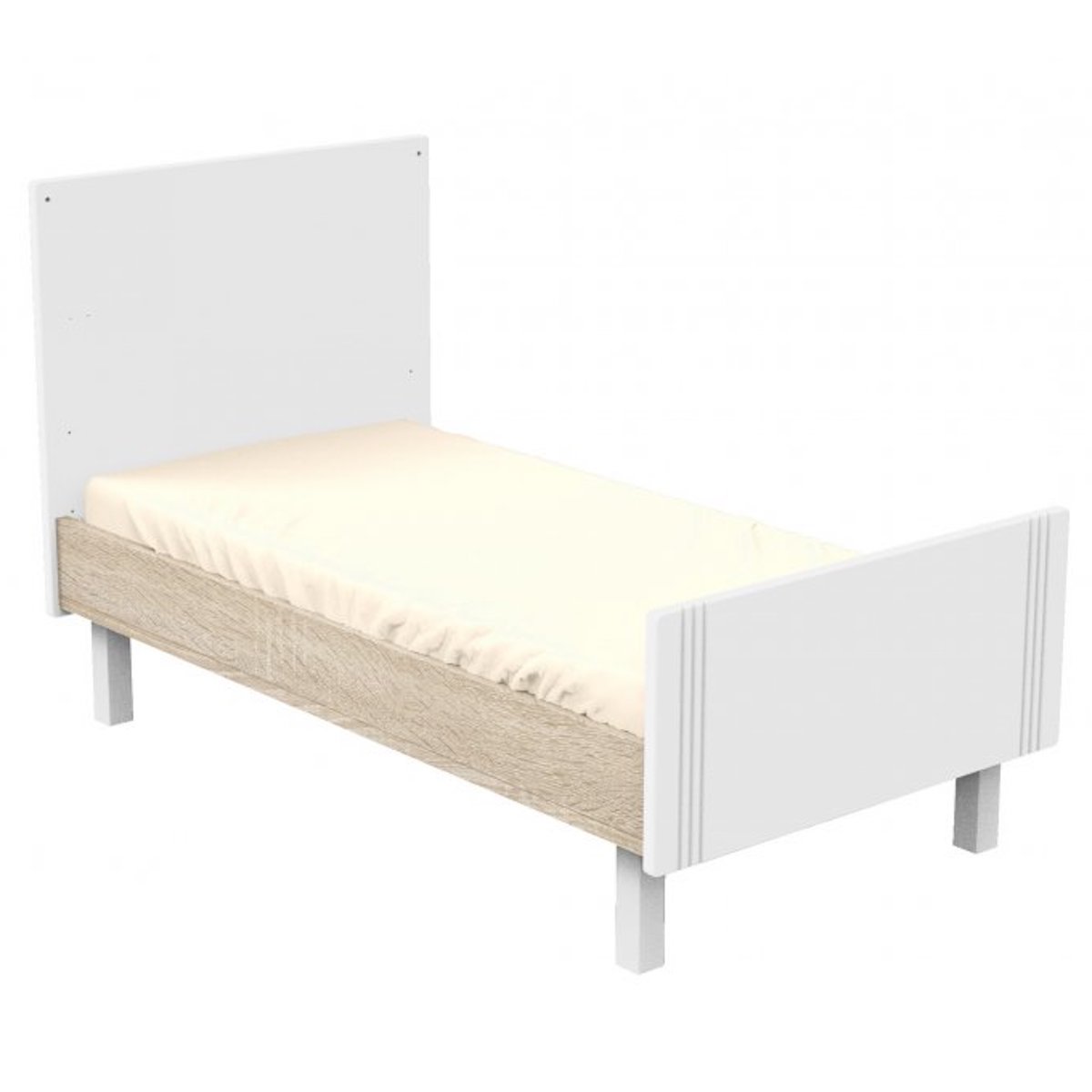 Bett 140x70cm ELEONORE Sauthon weiß