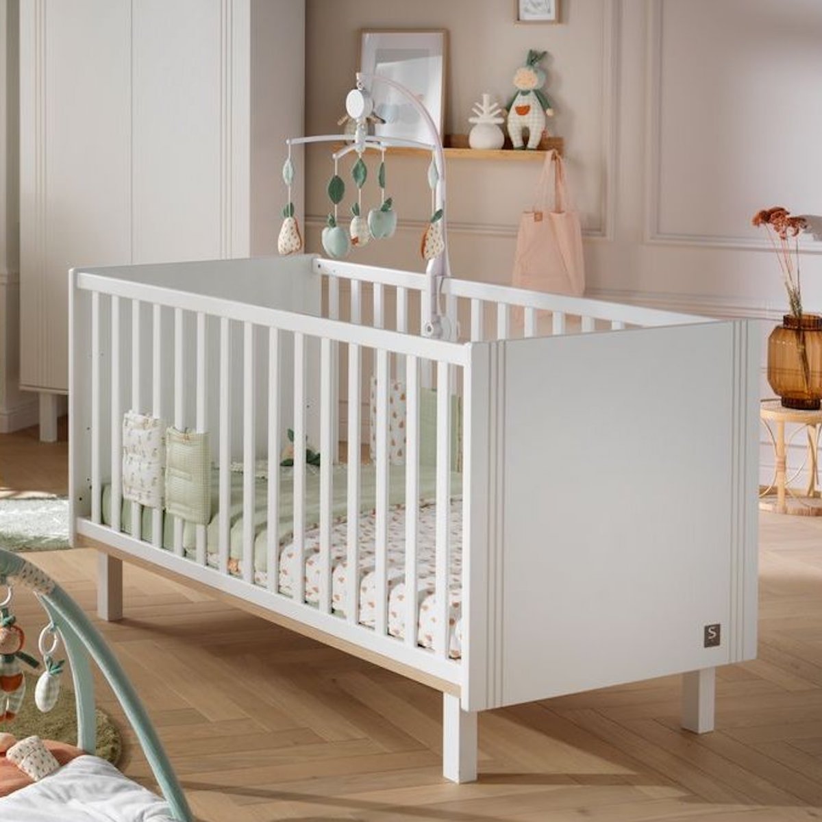 Bett 140x70cm ELEONORE Sauthon weiß