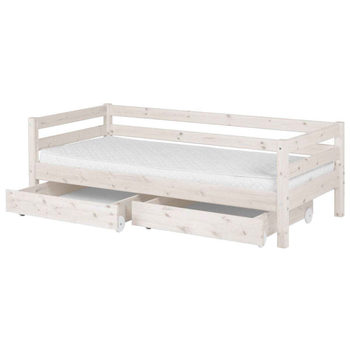 Bett 90x200cm 2 Schubladen CLASSIC Flexa whitewash