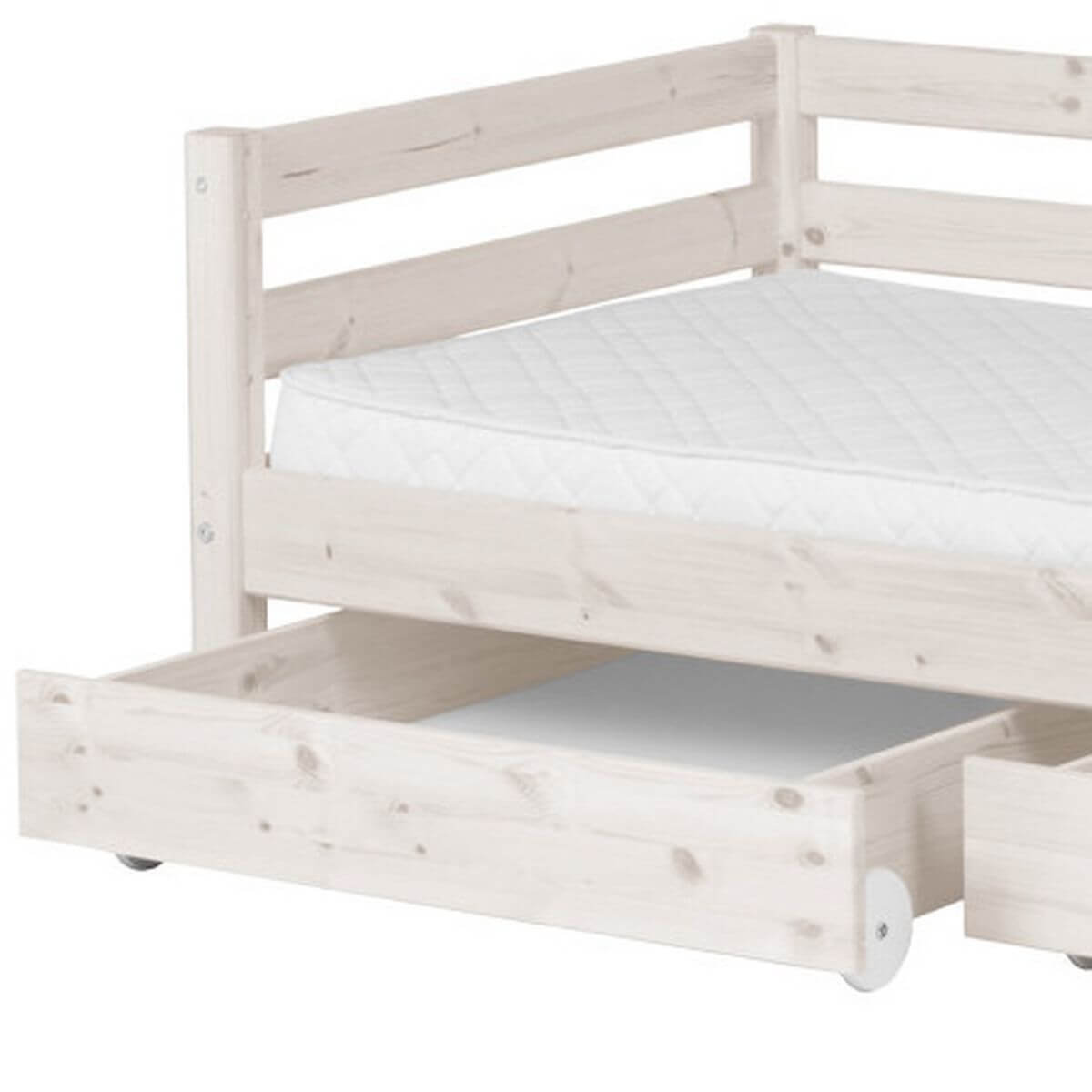Bett 90x200cm 2 Schubladen CLASSIC Flexa whitewash