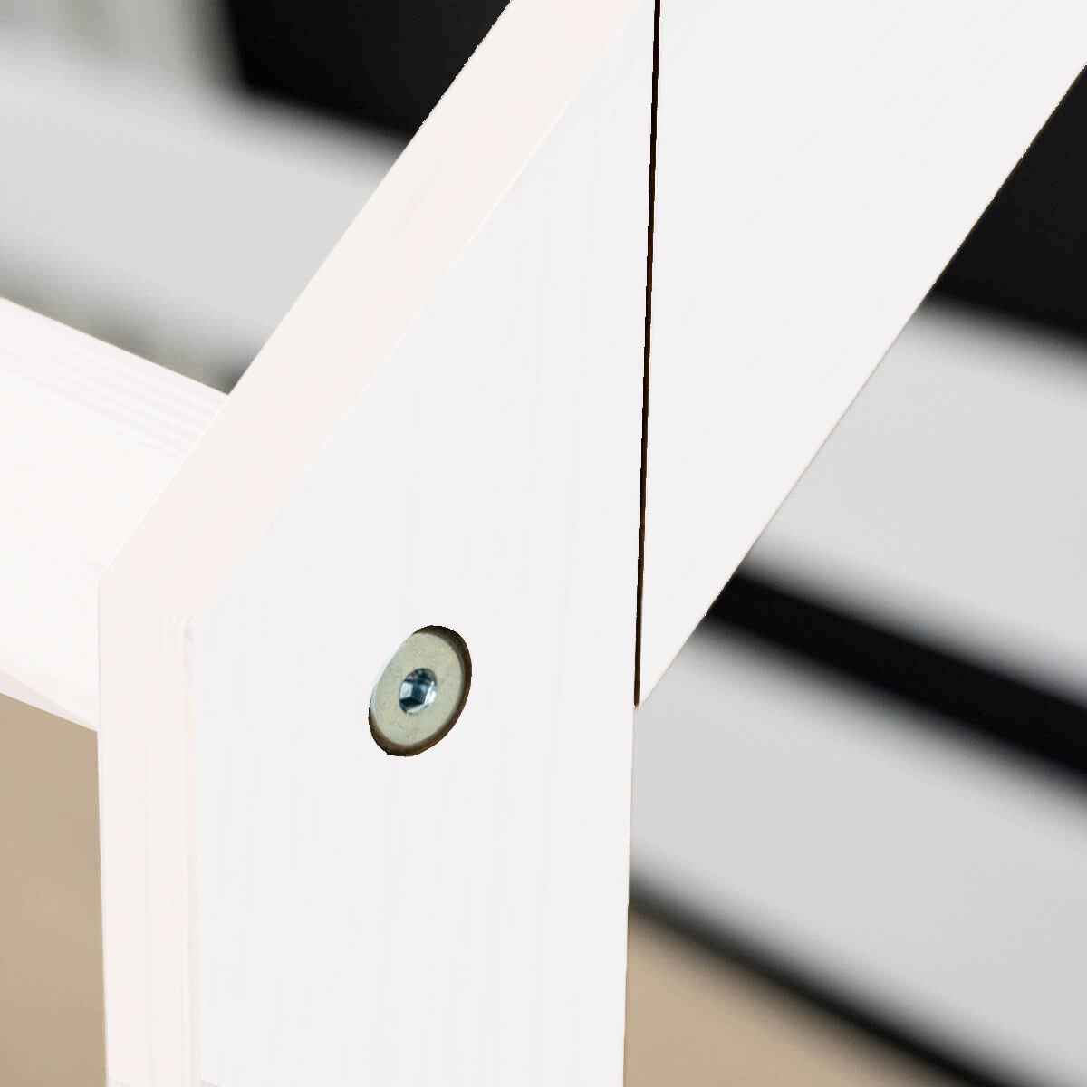 Bett bodentief Dach Montessori Fallschutz hoch KASVA Buche weiß lackiert Dachtextil