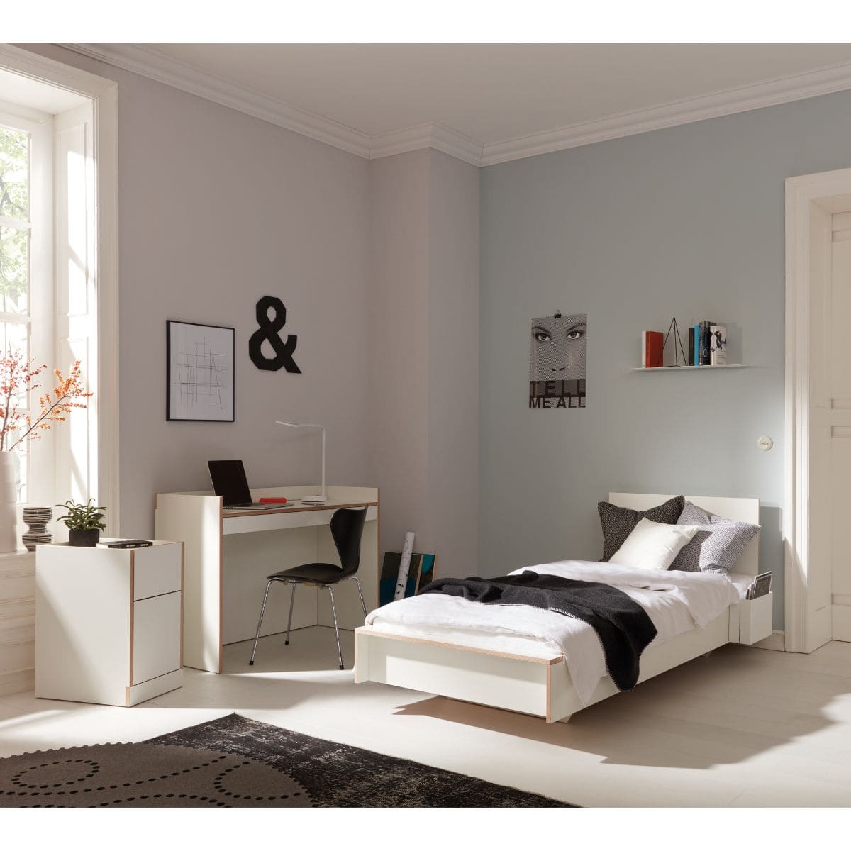 Bett FLAI 120x200cm Müller Small Living weiß