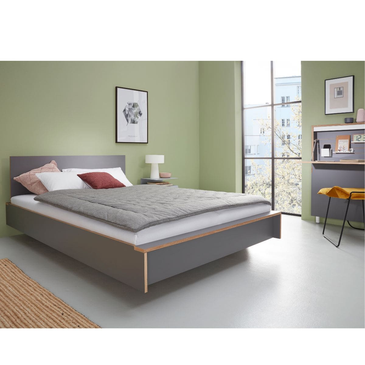 Bett FLAI 140x200cm mit Kopfteil Müller Small Living weiß