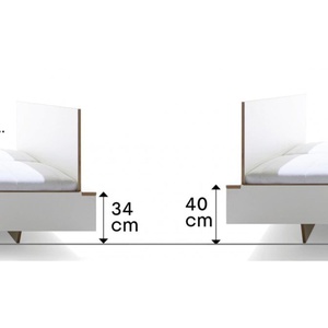 Bett FLAI 140x200cm mit Kopfteil Müller Small Living weiß