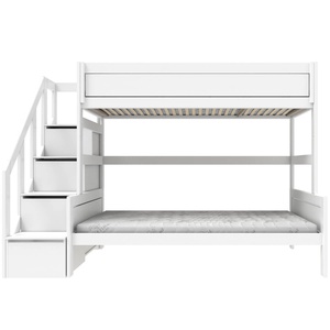 Bett halbhoch 120x200cm/90x200cm Treppe Lattenrost DELUXE Lifetime weiß