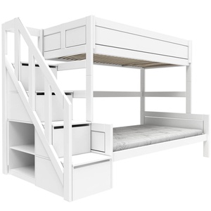 Bett halbhoch 120x200cm/90x200cm Treppe Lattenrost DELUXE Lifetime weiß