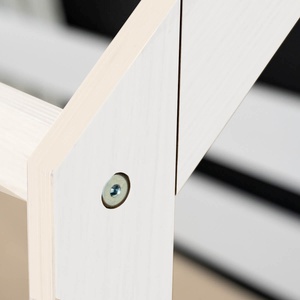 Bett halbhoch Dach KASVA Buche weiß lackiert Dachtextil