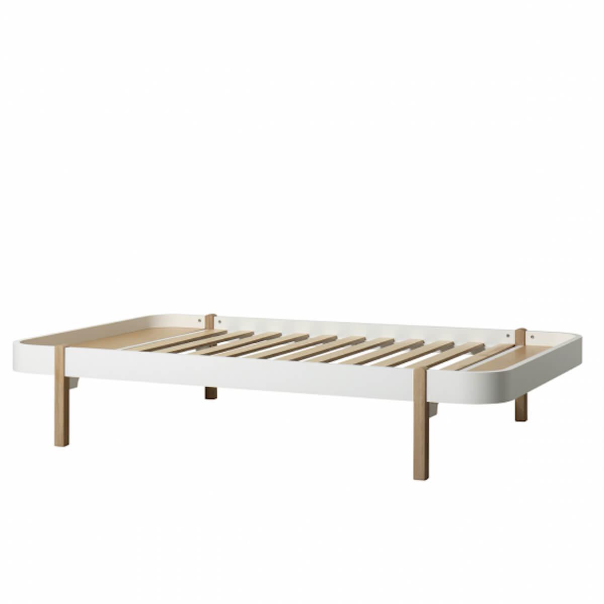 Bett Lounger 120cm WOOD Oliver Furniture Weiß-Eiche