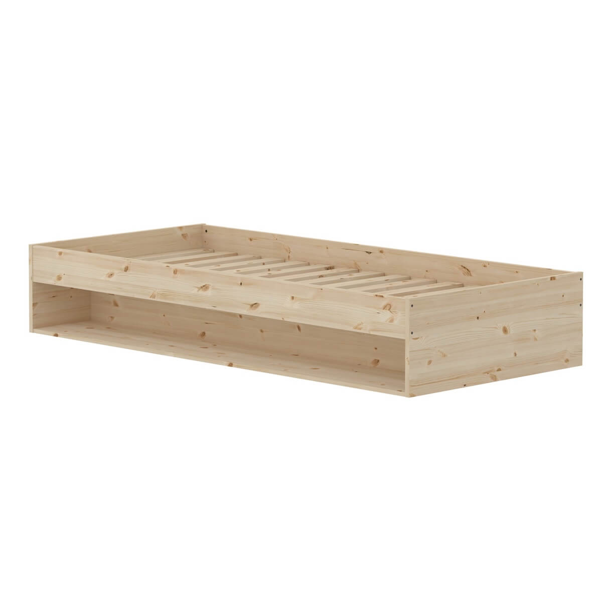 Bett mit Regal 90x200cm GROW Flexa pine