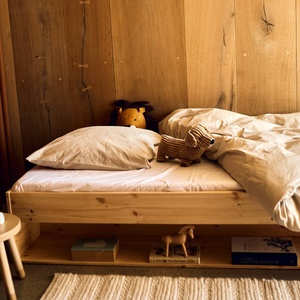 Bett mit Regal 90x200cm GROW Flexa pine