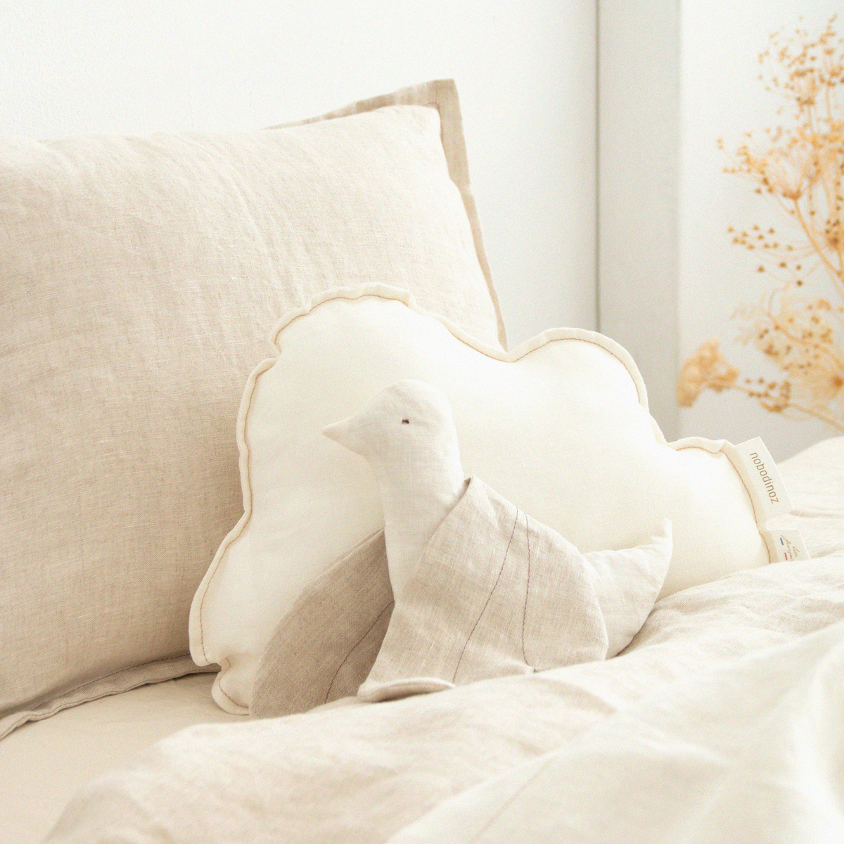 Bettbezug 100x140cm LIN FRANCAIS Nobodinoz Greige