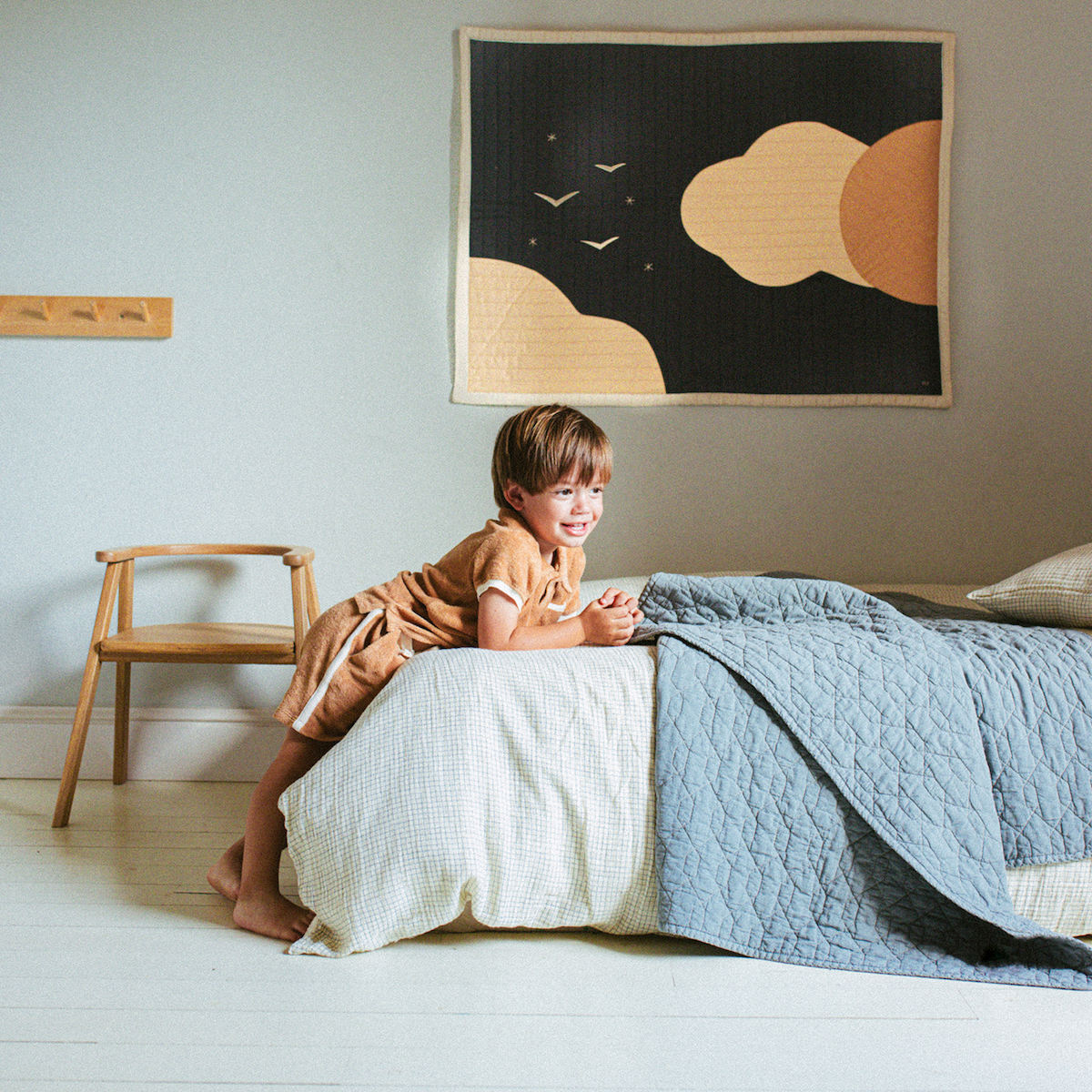 Bettbezug 100x140cm WABI SABI Nobodinoz blue grid