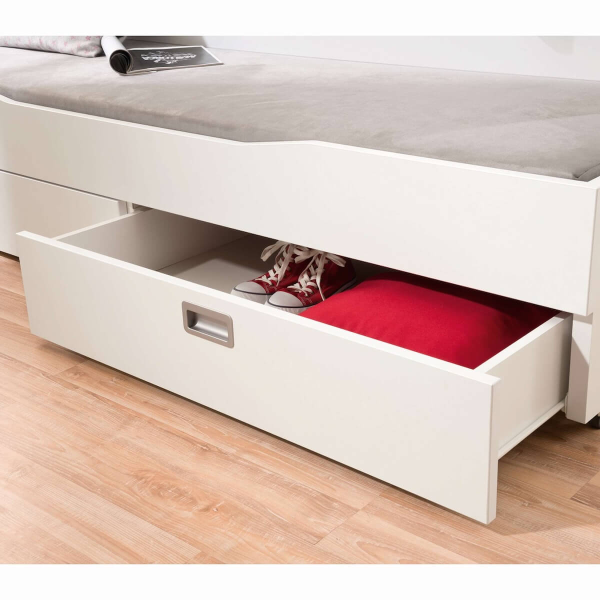 Bettschublade mit Rollen 1/2 Paidi weiß