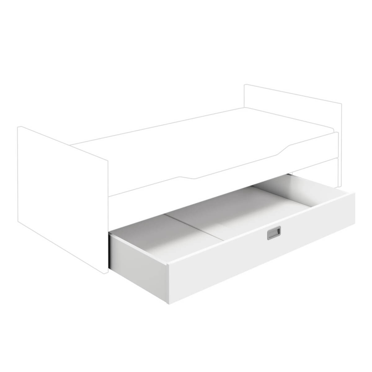 Bettschublade mit Rollen 3/4 Paidi weiß